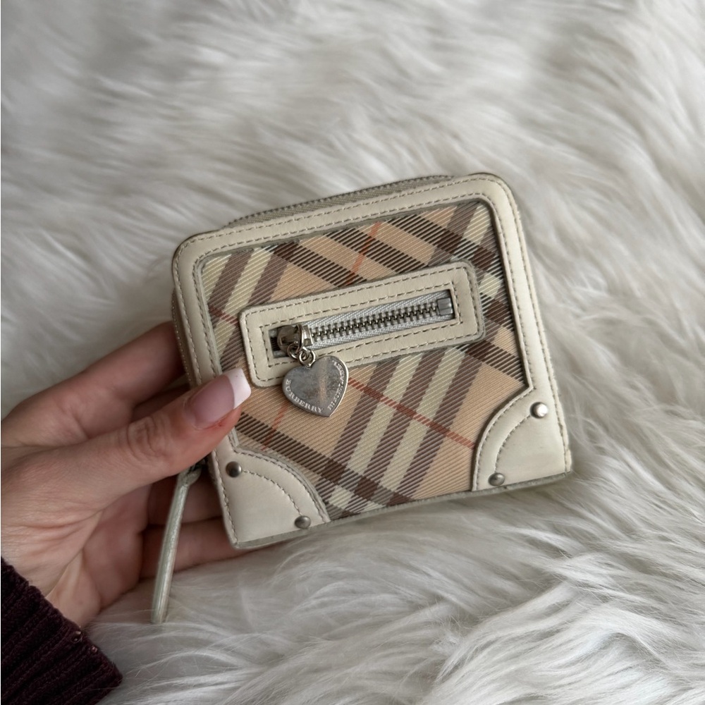 Burberry Plaid Compact Zip Wallet